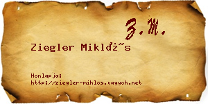 Ziegler Miklós névjegykártya